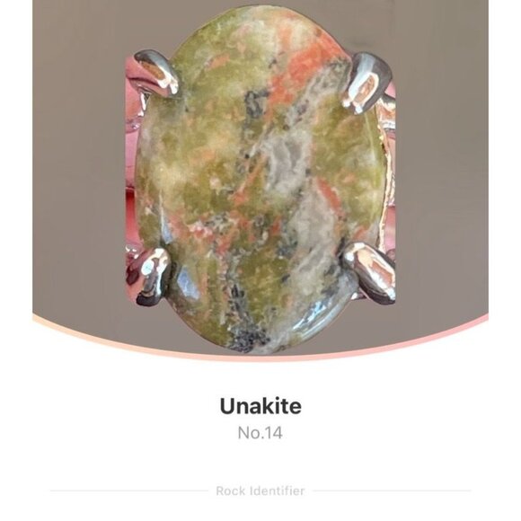 Unakite Jasper Ring Size 8.5 on Silver Plated Band for Men or Women - Picture 4 of 12